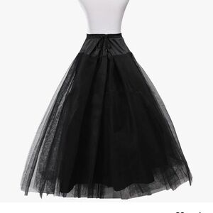 Black Hoopless Petticoat Skirt